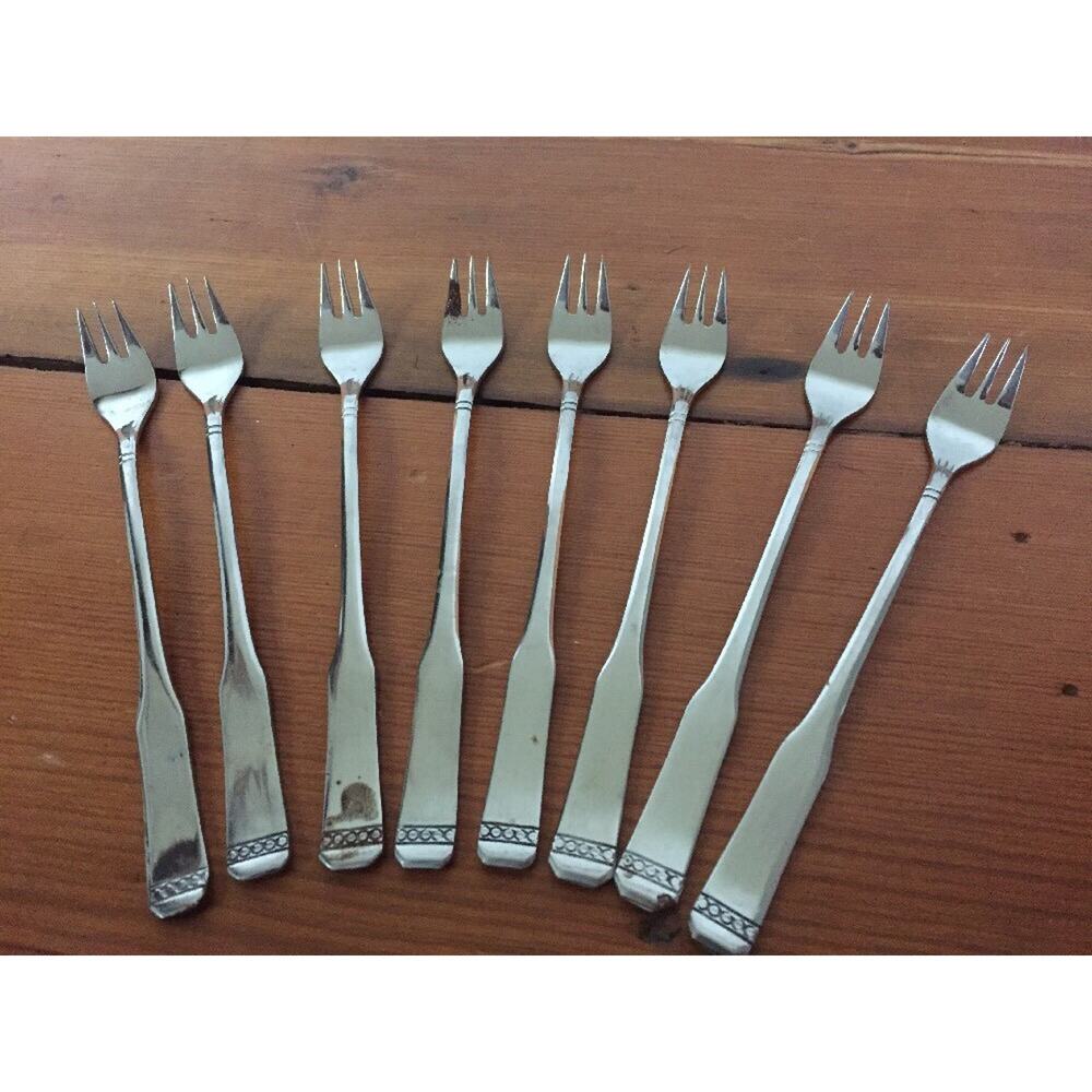Set 8 Vtg Mid Century Northland Japan Cocktail H'ordeuvres Olive Pickle Forks